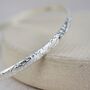 Sterling Silver Floral Textured Bangle, thumbnail 4 of 5