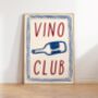 Vino Club Wall Art Print Happy Hour Kitchen Disco, thumbnail 7 of 7