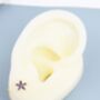 Forget Me Not Flower Cz Huggie Hoop Earrings, thumbnail 4 of 10