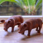Mini Rusty Baby Pig Garden Sculpture, thumbnail 3 of 3
