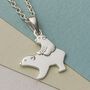Sterling Silver Mother And Child Bear Pendant Necklace, thumbnail 2 of 6