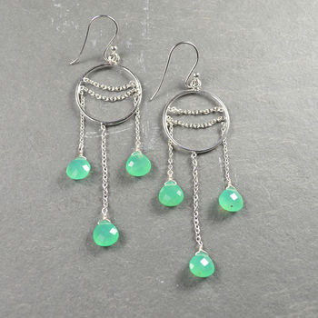 Amelia Earrings Chrysoprase And Silver, 2 of 3