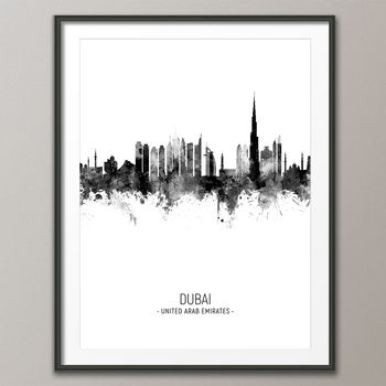 Dubai Skyline Portrait Print And Box Canvas, 4 of 5