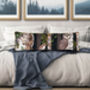 The Forest At Twilight Velvet Bolster Cushion In Midnight Blue, thumbnail 1 of 5