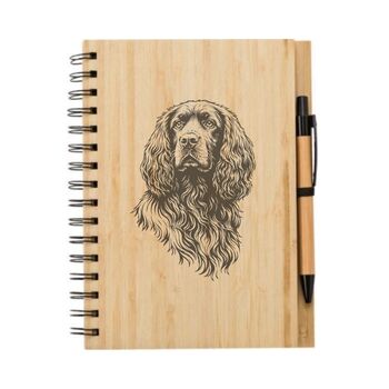 Personalised Working Cocker Spaniel Engraved Notebook And Pen Set, 2 of 2