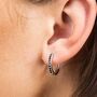Large Huggie Earrings With Black Stones, thumbnail 1 of 6