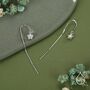 Sterling Silver Cz Flower U Shape Threader Earrings, thumbnail 6 of 11