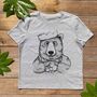 Christmas Dinner Bear Organic Women's T Shirt, thumbnail 4 of 4