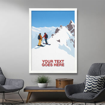 Personalised Skier And Snowboarder Print, 3 of 6