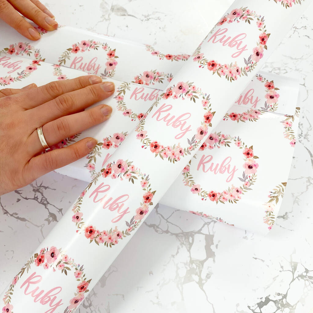 personalised-floral-name-wrapping-paper-by-the-personalised-wrapping