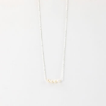 Asri Dainty Pearl Row Necklace, 2 of 11