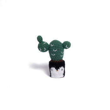 Small Interactive Crochet Cactus And Pot, 7 of 9