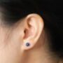 Lapis Lazuli Stud Earring In Sterling Silver, thumbnail 4 of 4