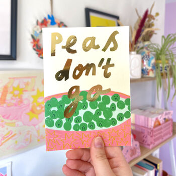 Peas Don't Leave Greeting Card, 2 of 2
