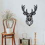 Geometric Stag Head Metal Wall Art For Any Room, thumbnail 1 of 11