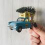 Blue Cream Ice Cream Van With Christmas Tree, thumbnail 2 of 2