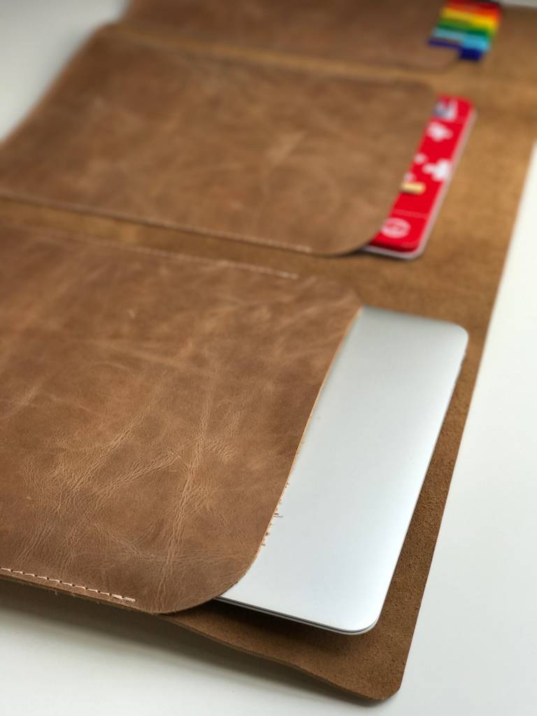 Leather Handmade Document And Macbook Case By Cutme