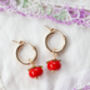 Tomato Earrings, thumbnail 2 of 4