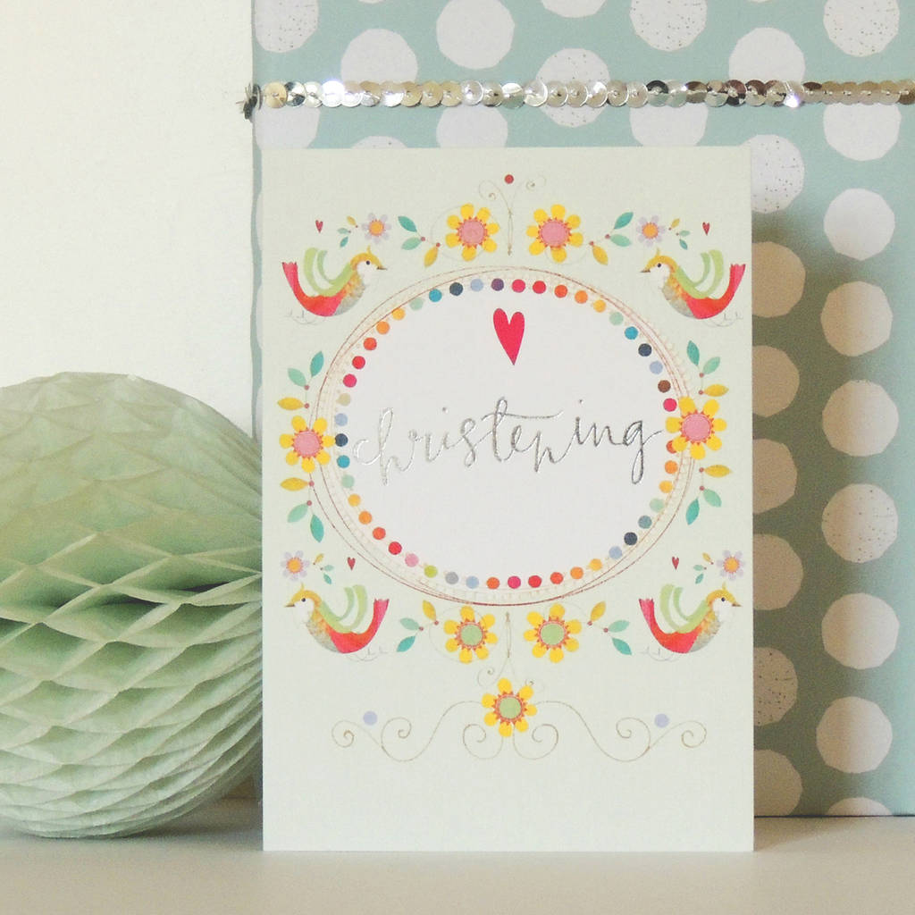 christening greetings card by kali stileman publishing