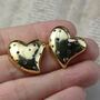 Gold Multicolour Heart Stud Earrings, thumbnail 4 of 4