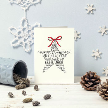 Traditional Typographic Christmas Cards Pack, 8 of 8