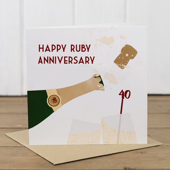 40th Ruby Wedding Anniversary Card, 2 of 2