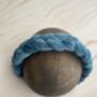 Teal Velvet Padded Braided Headband 'Clara', thumbnail 2 of 10