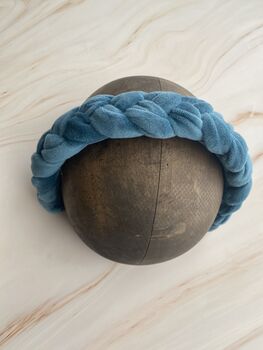 Teal Velvet Padded Braided Headband 'Clara', 2 of 10