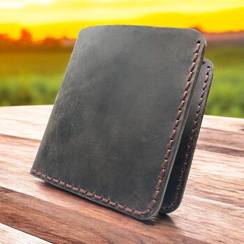 Personalised Embossed Full Grain Handcrafted Leather Wallet, 8 of 10
