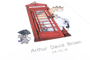 Personalised British Telephone Box Print For Kid's Room, 4 of 9