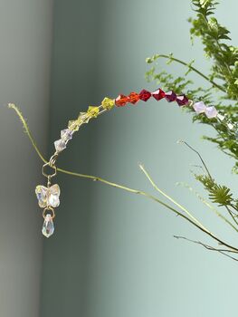 Rainbow Crystal Plant Stake With Swarovski Butterfly Suncatcher, 3 of 8