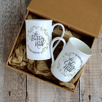 Better Half Other Half Couple's Mug Gift Set, 3 of 4