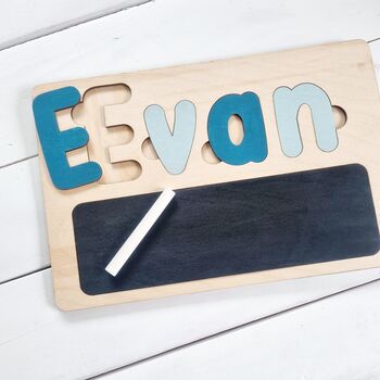 Children's Wooden Name Puzzle With Chalkboard, 9 of 9