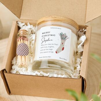 Personalised Christmas Candle Gift Set With Name, 2 of 7