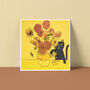 Sunflower Cat Greetings Card, thumbnail 1 of 3