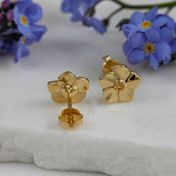Forget Me Not Solid Silver Stud Earrings, 8 of 9