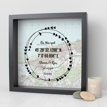 Personalised Engagement Map Print Gift For Couple, 2 of 5