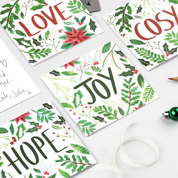 Joy Foliage Christmas Card, 6 of 11