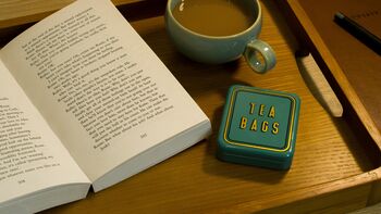 Tea Bag Travel Pocket Tin Tea Lover Gift Storage Box | Teabags Teal, 10 of 12