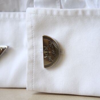 Architect Engineer Cufflinks Set 316 L Stainless Steel Ruler And Protractor Design Gift, 2 of 5