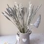 Grey Heart Vase With Grey Dried Flower Arrangement, thumbnail 2 of 3