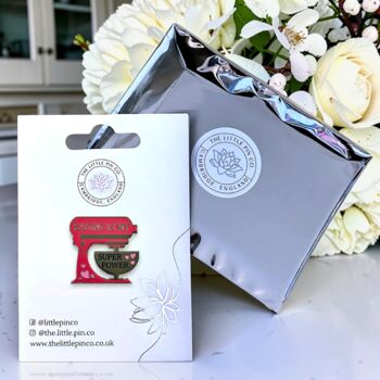 Baking Is My Superpower Retro Stand Mixer Hard Enamel Pin, 2 of 9