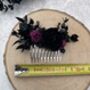 Black And Burgundy Gothic Wedding Flower Hair Comb, thumbnail 3 of 4
