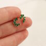 Emerald Pinwheel Stud Earrings, thumbnail 4 of 7