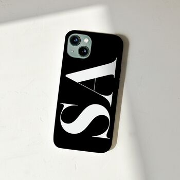 Personalised Black And White Initials Phone Case, 2 of 7