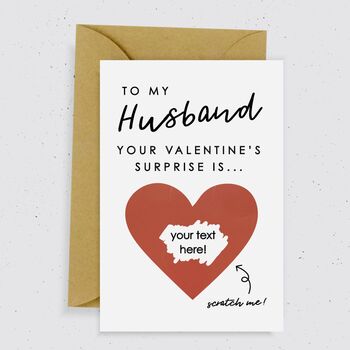 'To My Husband' Valentines Scratch Card / Three Colours, 3 of 4
