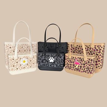 Waterproof Leopard Print Shopper/ Beach Totes, Customise With Bag Charms, 10 of 12