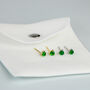 Sterling Silver Green Crystal Stud Earrings, thumbnail 4 of 5