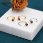 Genuine Garnet Huggie Hoop Earrings, thumbnail 2 of 10