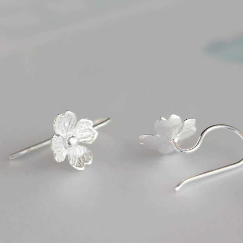 Silver Jasmine Flower Earrings By Attic Notonthehighstreet Silver Jasmine Flower Earrings